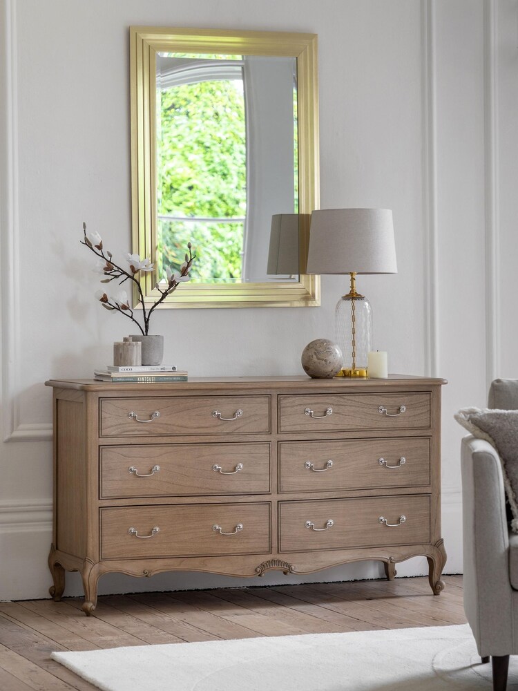 Gallery Home Light Wood Chic 6 Drawer Chest Weathered - Image 1 of 8 Gallery Home Light Wood Chic 6 Drawer Chest Weathered - Image 1 of 8