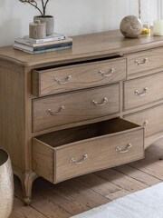 Gallery Home Light Wood Chic 6 Drawer Chest Weathered - Image 3 of 8
