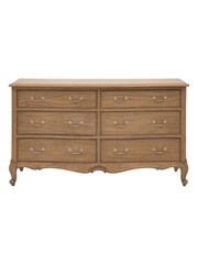 Gallery Home Light Wood Chic 6 Drawer Chest Weathered - Image 8 of 8