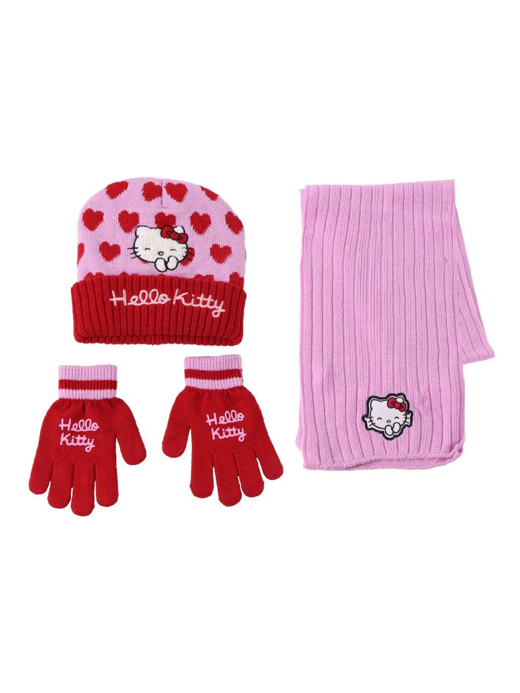 Cerda Unisex Rouge Hat, Gloves And Scarf Set Child Hello Kitty - Image 3