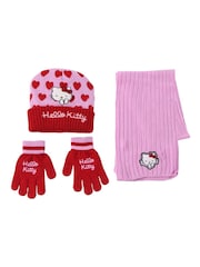 Peers Hardy Pink Hello Kitty Marvel Hat, Scarf & Gloves Set 3 Piece - Image 1 of 5
