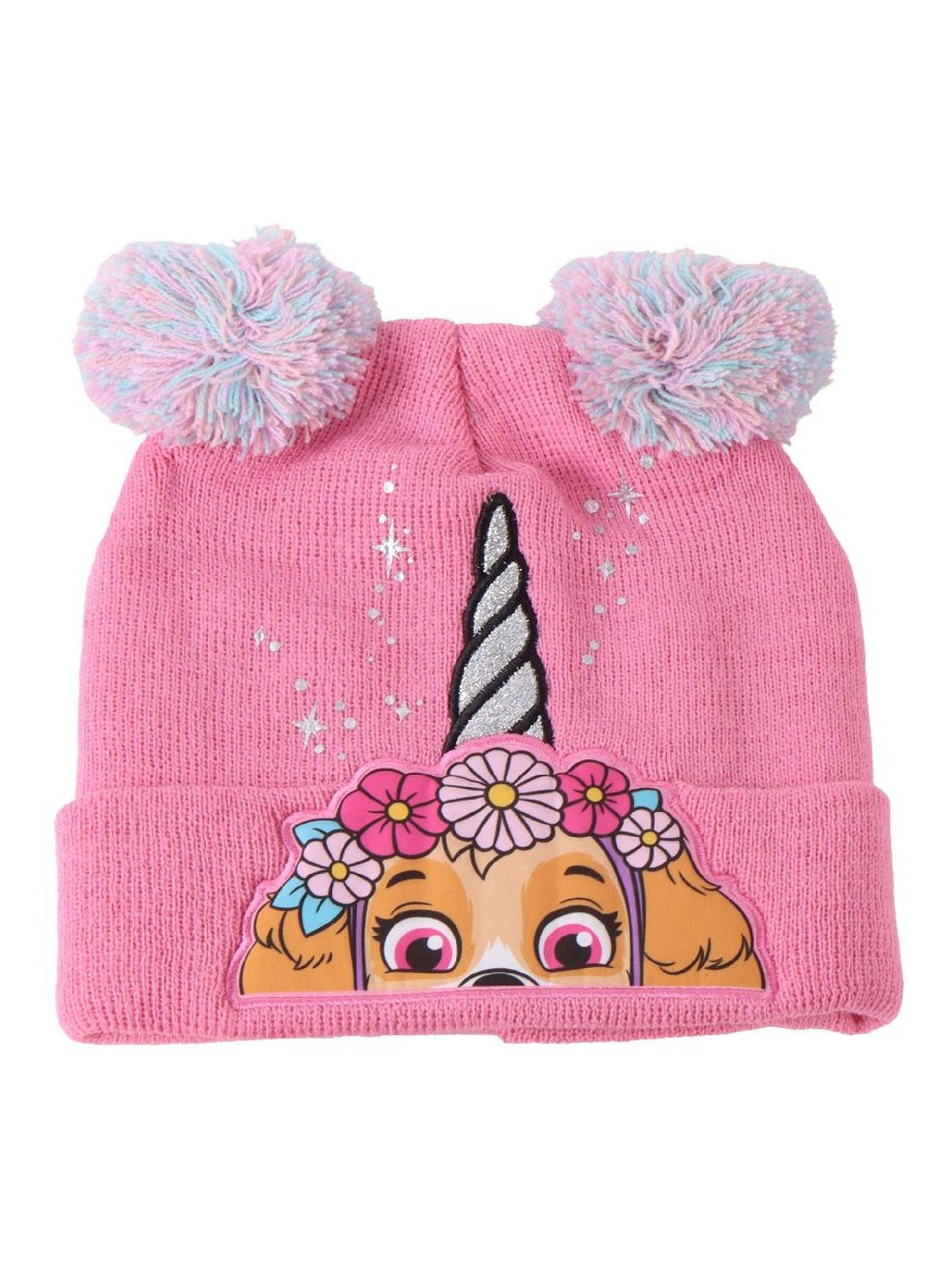 Bonnet + Gants PAW Patrol Skye Pour Fille - Oreilles 3D - Rose - Taille Unique - Ensemble Hiver Doux