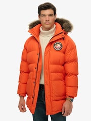 Superdry Orange Everest Longline Baffled Parka - Image 2 of 7