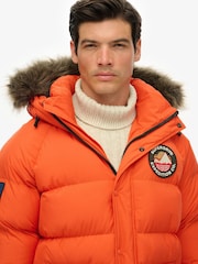 Superdry Orange Everest Longline Baffled Parka - Image 4 of 7