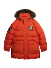 Superdry Orange Everest Longline Baffled Parka - Image 6 of 7