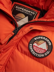 Superdry Orange Everest Longline Baffled Parka - Image 7 of 7