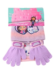 Peers Hardy Rose Pink Gabby's Dollhouse Marvel Hat, Scarf & Gloves Set 3 Piece - Image 5 of 5