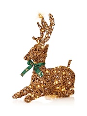 Premier Decorations Ltd 47cm Lit MA Battery Operated Lying Rattan Reindeer - Image 3 of 3