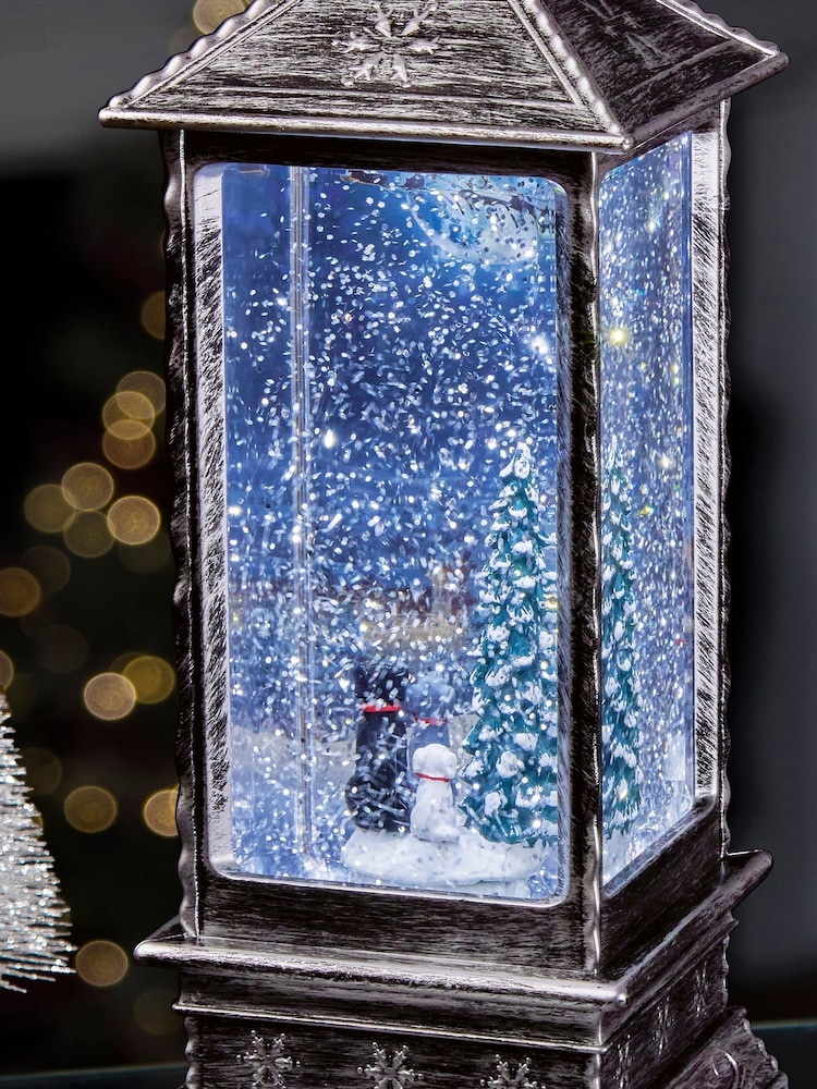 Premier Decorations Ltd 27.5cm BO Antique Silver Lantern Dogs Water Spinne - Image 2 of 3