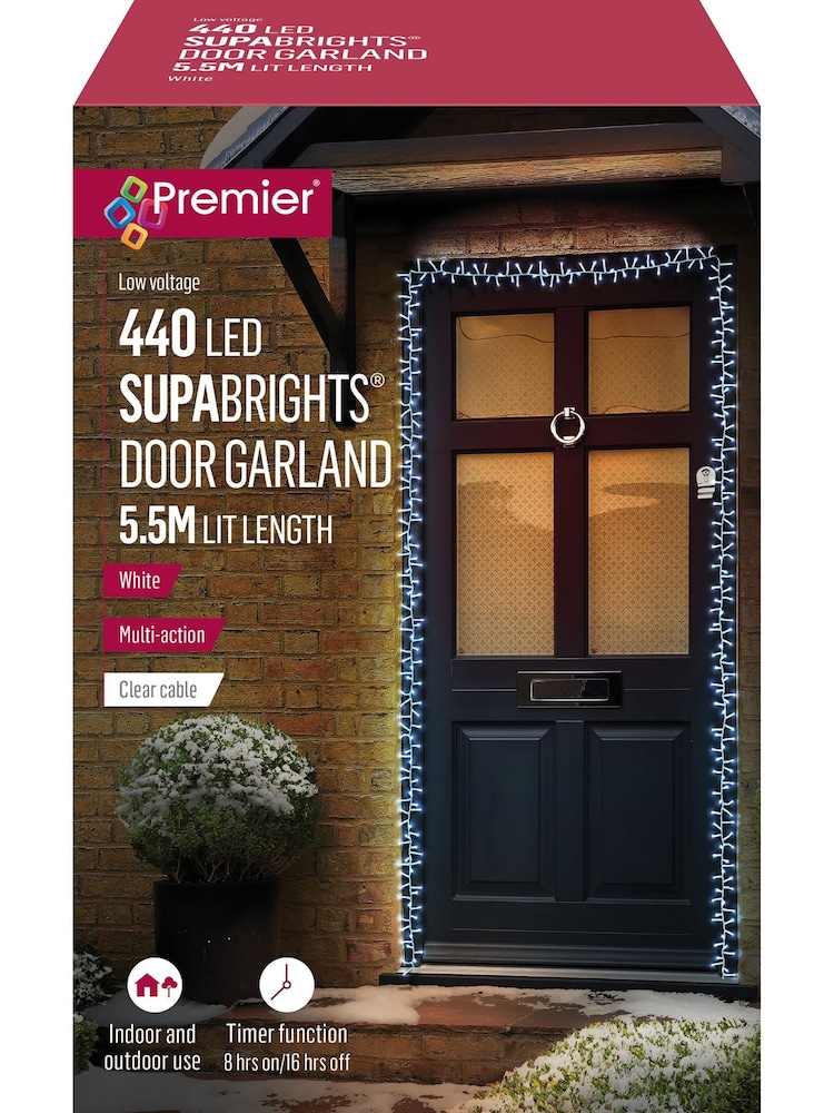 Premier Decorations Ltd White 440 LED Supabright Door Garland - Image 2 of 3 Premier Decorations Ltd White 440 LED Supabright Door Garland - Image 2 of 3