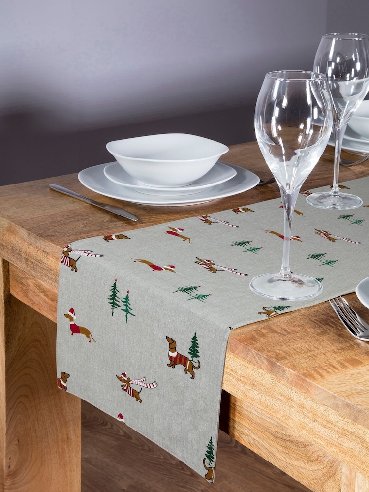 Premier Decorations Ltd 2m Christmas Dog Table Runner - Image 1 of 2 Premier Decorations Ltd 2m Christmas Dog Table Runner - Image 1 of 2
