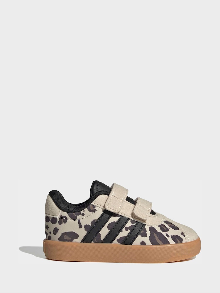 adidas Brown Animal VL Court Infant Trainers - Image 1 of 8 adidas Brown Animal VL Court Infant Trainers - Image 1 of 8