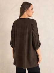 Evans Brown Turn Back Sleeve Jumper - Image 3 of 5