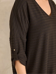 Evans Brown Turn Back Sleeve Jumper - Image 4 of 5