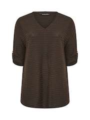 Evans Brown Turn Back Sleeve Jumper - Image 5 of 5