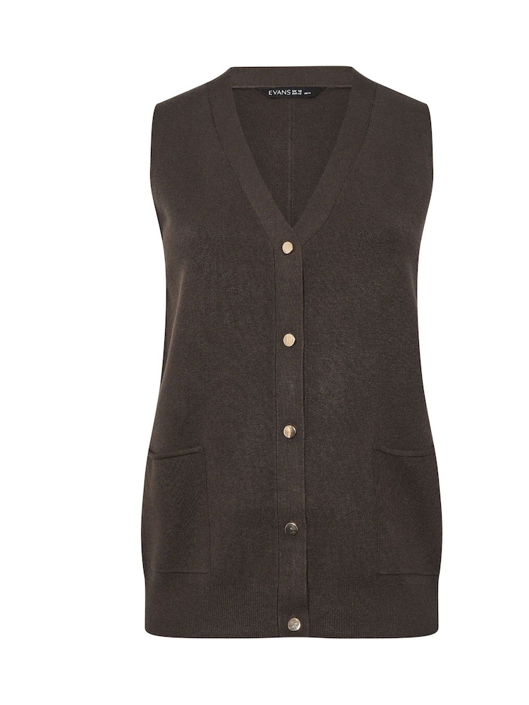 Evans Brown Premium Knitted Waistcoat - Image 2 of 2 Evans Brown Premium Knitted Waistcoat - Image 2 of 2