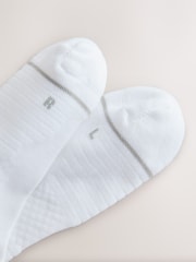 White Active Cushioned Sports Mid Trainer Socks 4 Pack - Image 6 of 7