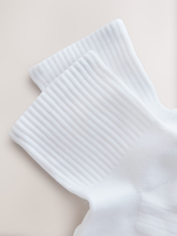 White Active Cushioned Sports Mid Trainer Socks 4 Pack - Image 6 of 6