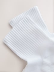 White Active Cushioned Sports Mid Trainer Socks 4 Pack - Image 7 of 7