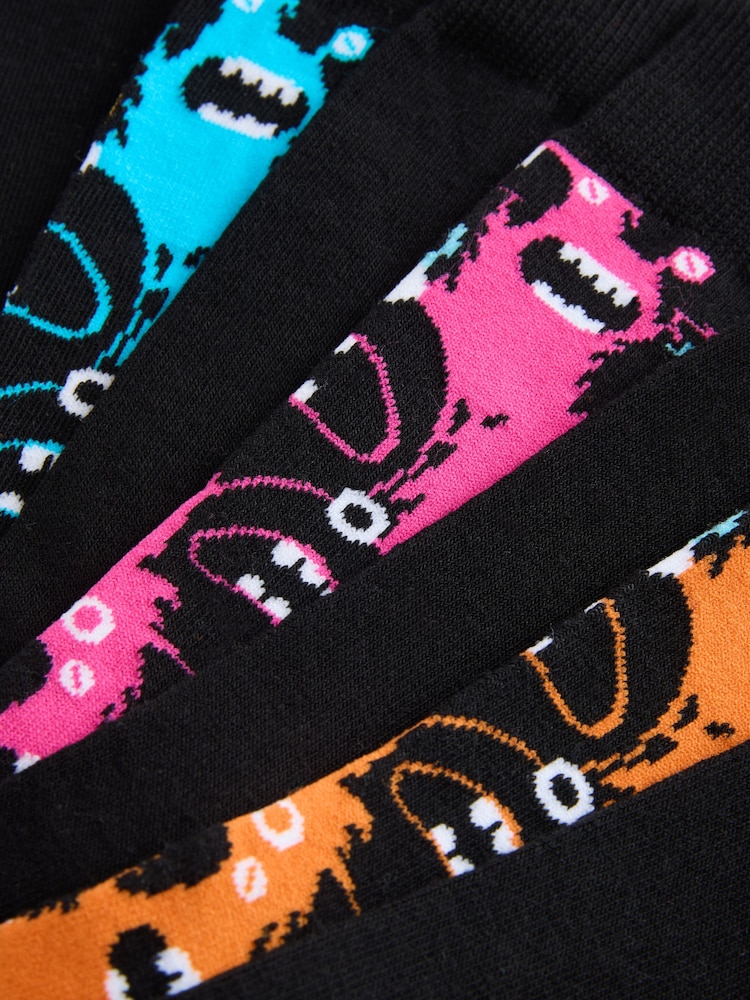 Black Monster 7 Pack Cotton Rich Socks - Image 10 of 10