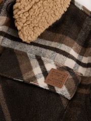 Chocolate Brown Check Borg Lined Shacket (3-16yrs) - Image 10 of 10