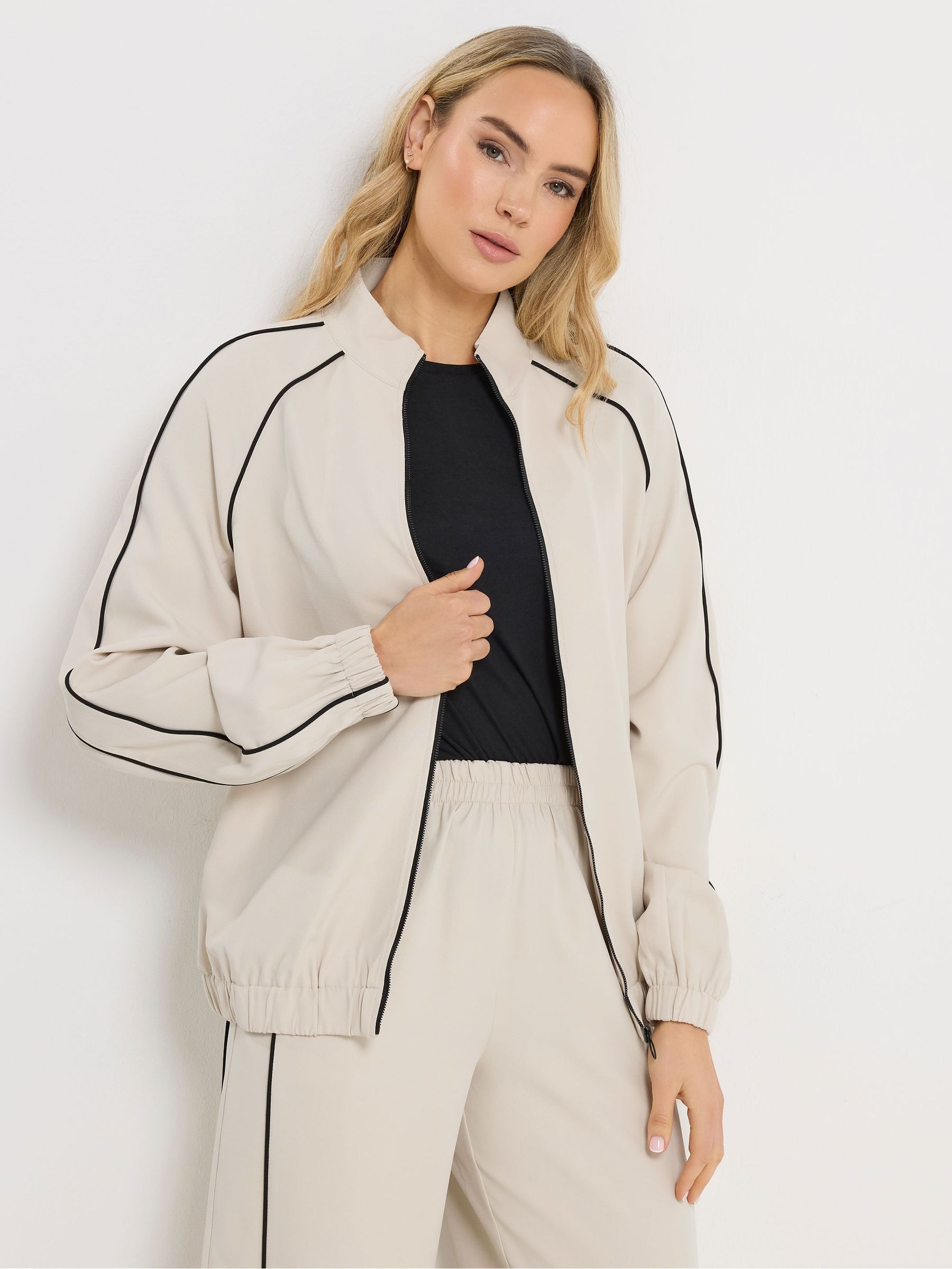 Long Tall Sally Women's Ivory Tall Piped Zip Through Jacket In | Size: 20 - Image 2