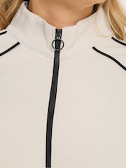Long Tall Sally Cream Piped Detail Zip Through Jacket - Image 4 of 5