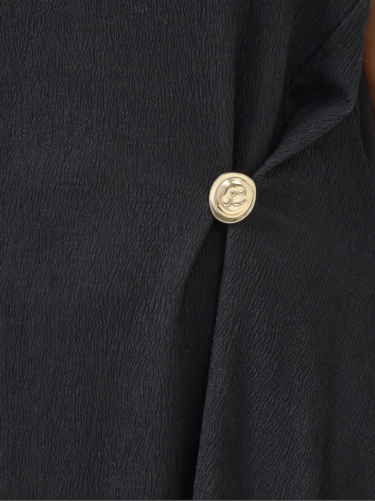 Yours Curve Black Button Detail Dress - Image 5 of 5 Yours Curve Black Button Detail Dress - Image 5 of 5