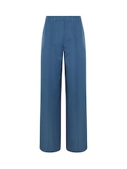 Long Tall Sally Blue Wide Leg Seam Front Trousers - Image 5 of 5