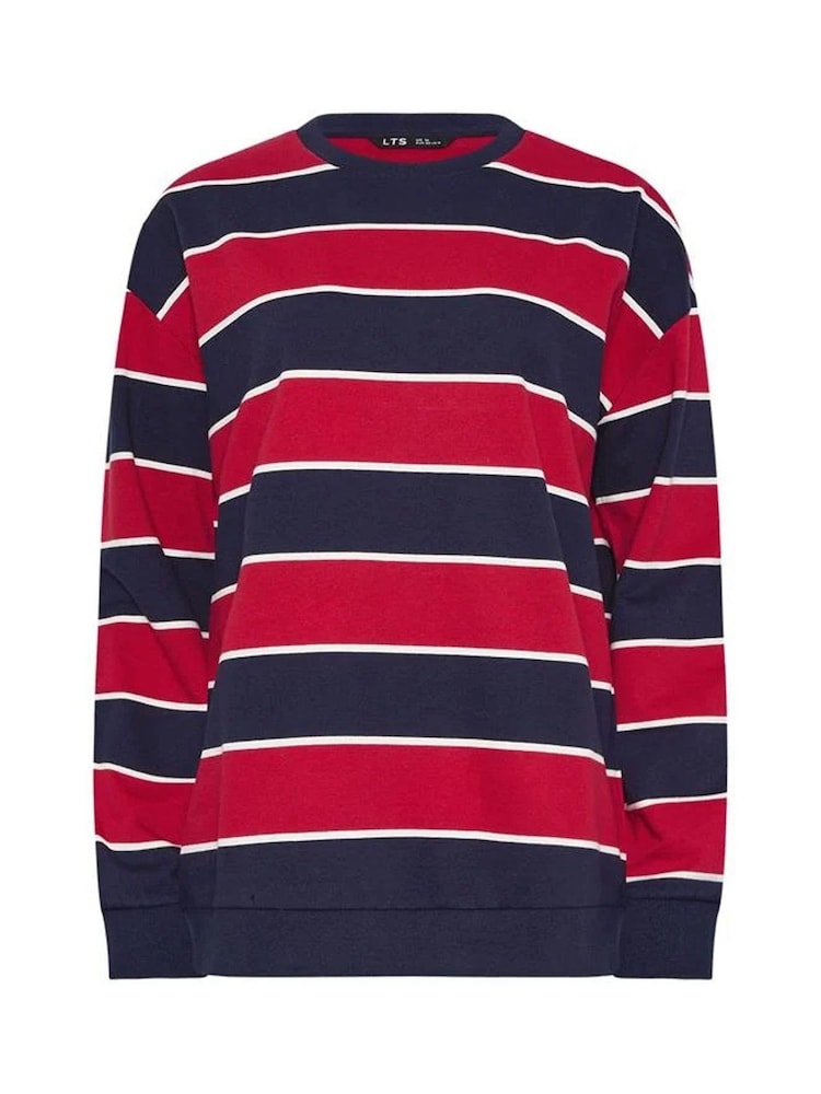 Long Tall Sally Blue Stripe Crew Neck Sweatshirt - Image 5 of 5 Long Tall Sally Blue Stripe Crew Neck Sweatshirt - Image 5 of 5