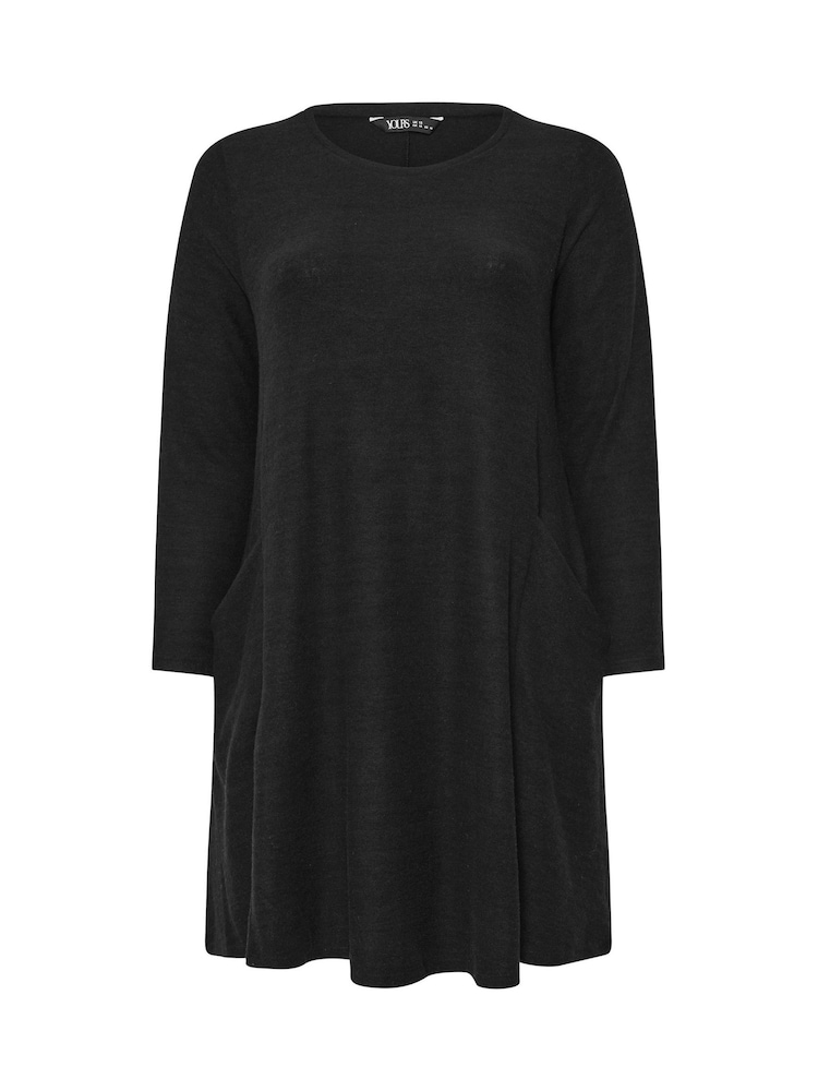 Yours Curve Black Soft Touch Pocket Dress - Image 5 of 5 Yours Curve Black Soft Touch Pocket Dress - Image 5 of 5