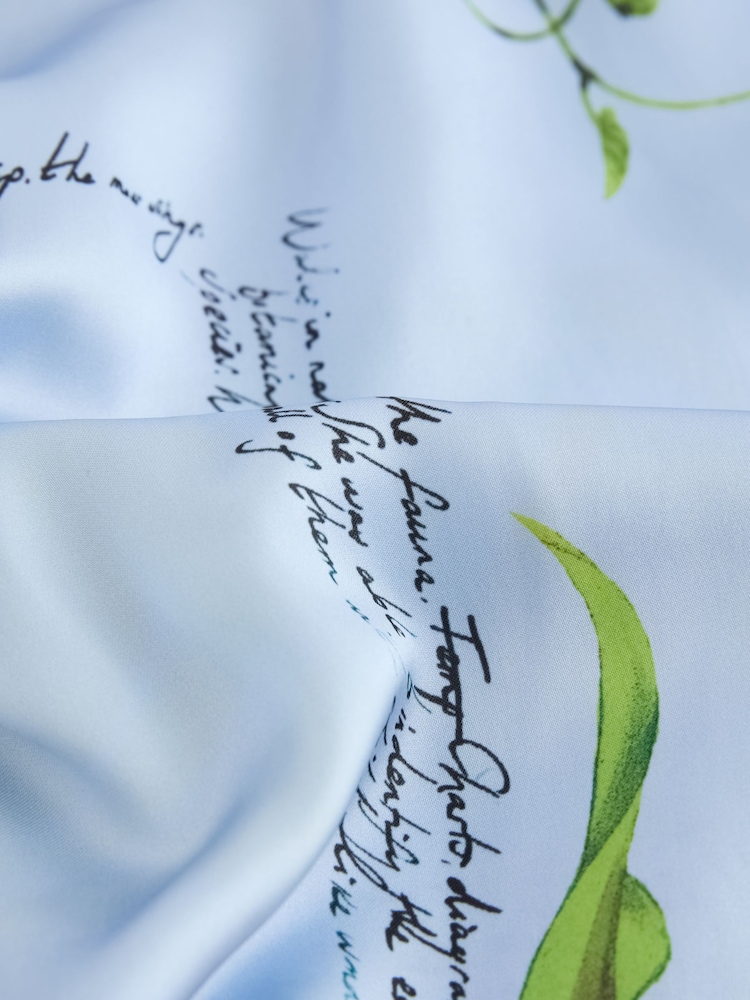 Blue Floral Print Kew Collection Botanical Satin Halter Top - Image 2 of 3