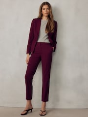 Burgundy Cinched Single Breasted Blazer - Image 2 of 8