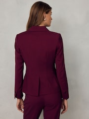 Burgundy Cinched Single Breasted Blazer - Image 4 of 8