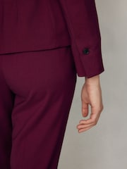 Burgundy Cinched Single Breasted Blazer - Image 5 of 8