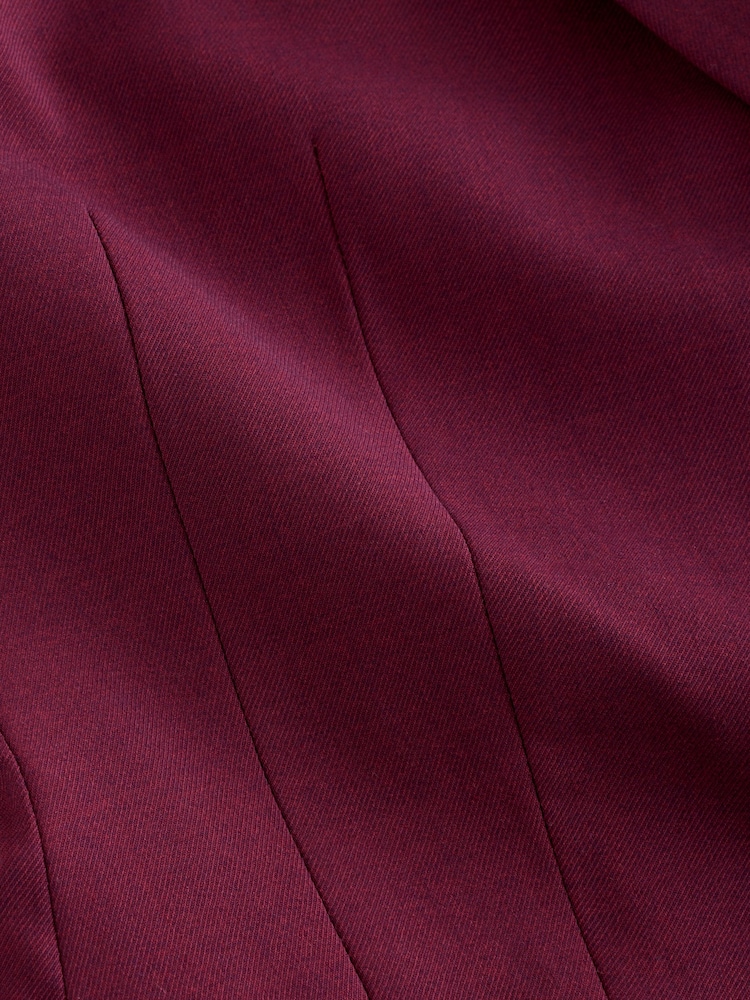 Burgundy Cinched Single Breasted Blazer - Image 8 of 8