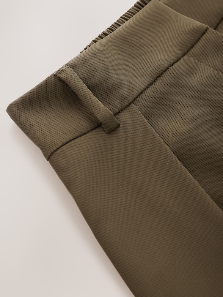 Olive Green Elastic Back Wide Leg Trousers - Image 2 of 3 Olive Green Elastic Back Wide Leg Trousers - Image 2 of 3