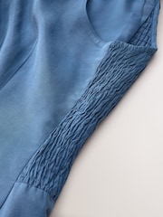 Blue Peplum V-Neck Top - Image 7 of 8