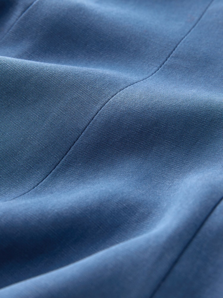 Blue Peplum V-Neck Top - Image 8 of 8 Blue Peplum V-Neck Top - Image 8 of 8