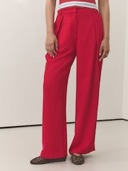 Red Elastic Back Wide Leg Trousers - Image 2 of 6