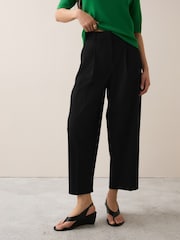 Black Barrel Leg Tailored Trousers - Image 2 of 7