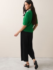 Black Barrel Leg Tailored Trousers - Image 3 of 7