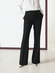 Qara - Tailored Hardware Detail Bootcut Trousers with Stretch - 9şəkildən 3 şəkil