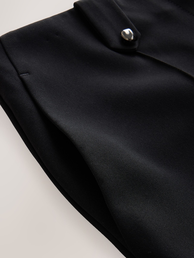 Qara - Tailored Hardware Detail Bootcut Trousers with Stretch - 9şəkildən 9 şəkil Qara - Tailored Hardware Detail Bootcut Trousers with Stretch - 9şəkildən 9 şəkil