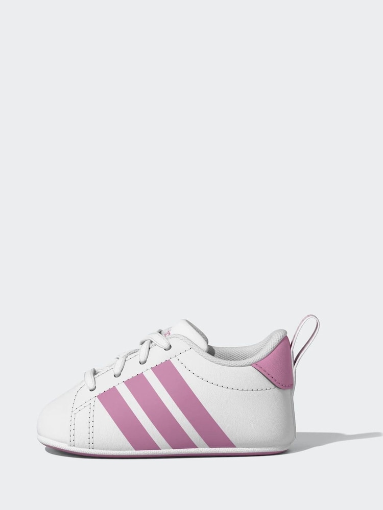 adidas White Grand Court Crib Trainers - Image 1 of 12