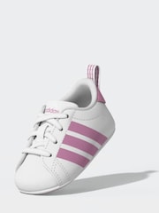 adidas White Grand Court Crib Trainers - Image 3 of 12