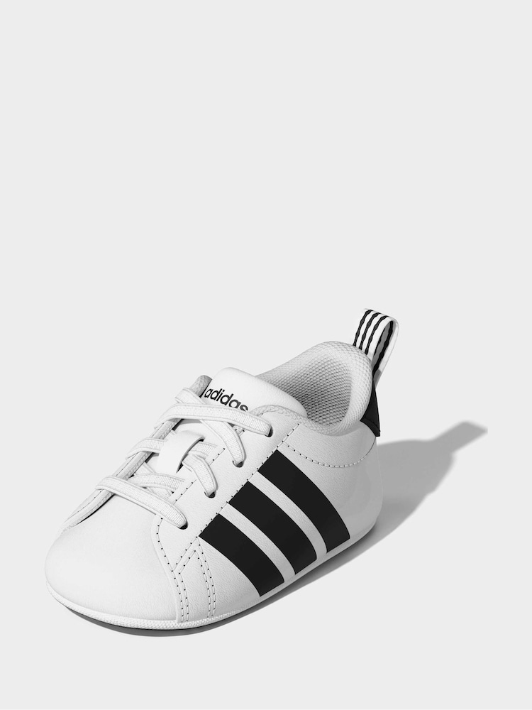 adidas White Grand Court Crib Trainers - Image 2 of 5