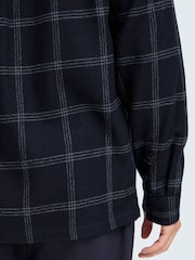Casual Friday Blue Cfmartis Wool Mix Checked Overshirt - Image 5 of 8