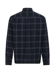 Casual Friday Blue Cfmartis Wool Mix Checked Overshirt - Image 8 of 8