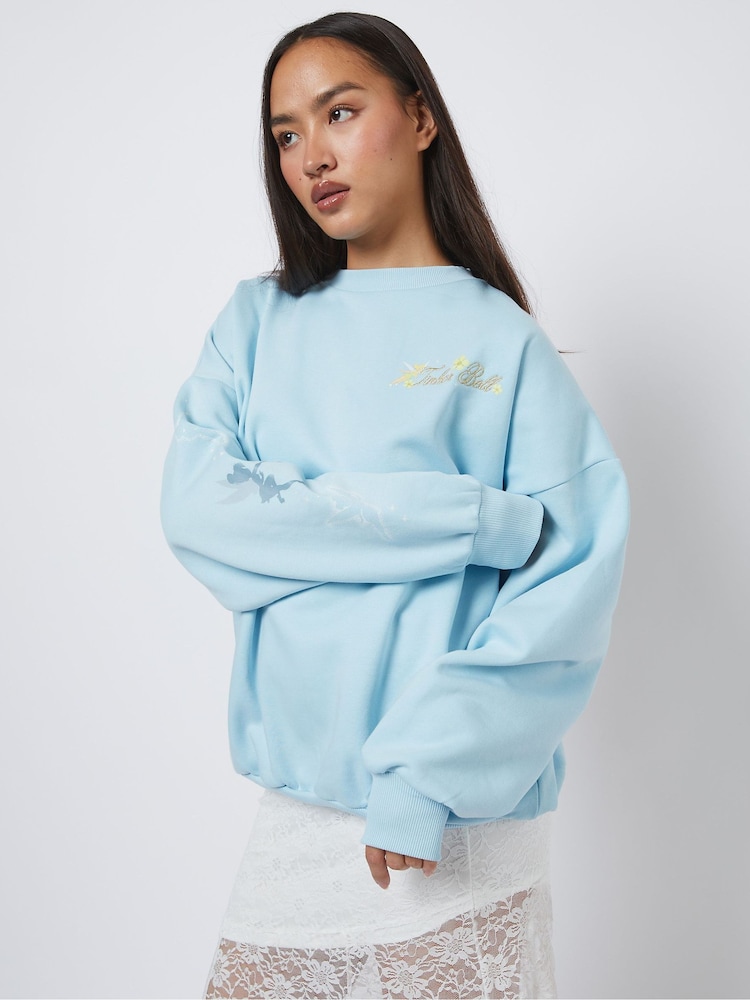 Skinnydip Blue Disney Tinkerbell Poster Sweatshirt - Image 2 of 5